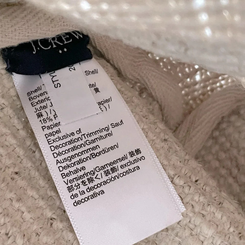 J.CREW FACTORY Straw Tote Bag - Natural - New With Tags - Picture 5 of 7